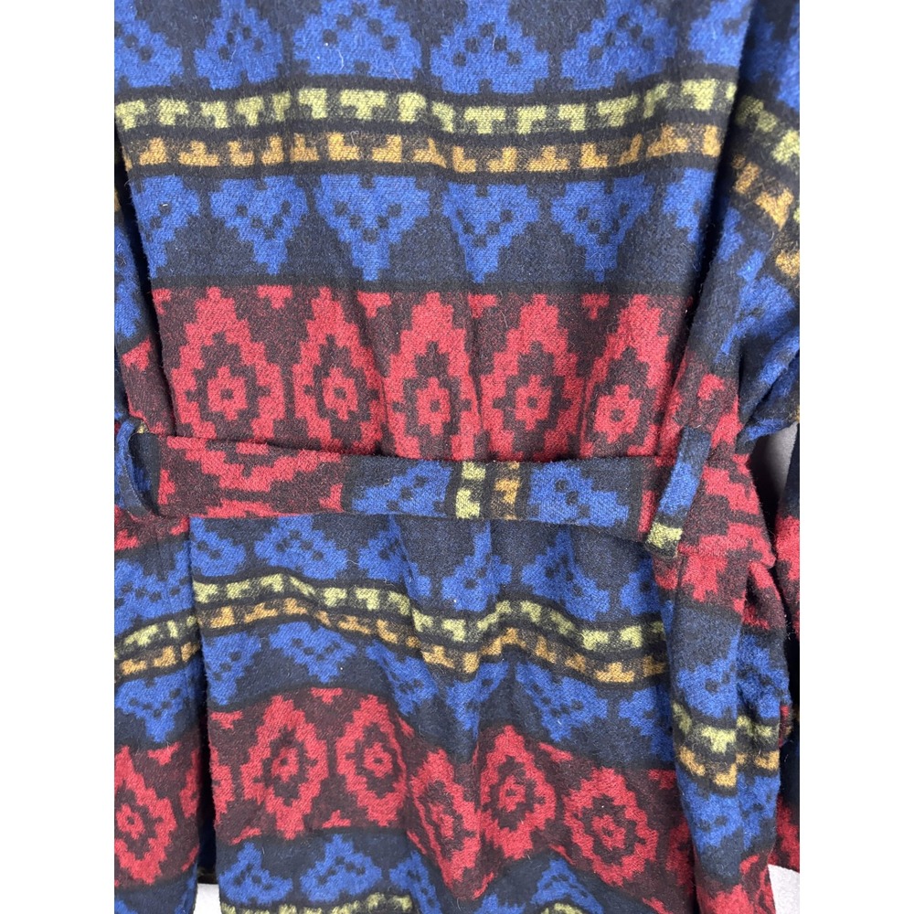 Vintage Chaus Cardigan Coat Womens 3X Wool Blend Wrap Belted Aztec Geometric 90s - Picture 13 of 15